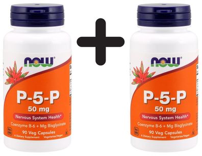 2 x NOW Foods P-5-P, 50mg - 90 vcaps