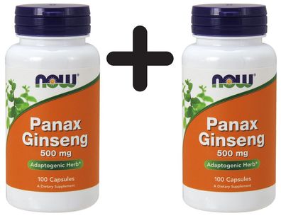 2 x NOW Foods Panax Ginseng, 500mg - 100 capsules