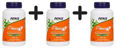 3 x NOW Foods Phase 2, 500mg - 120 vcaps
