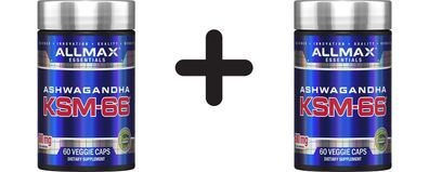 2 x AllMax Nutrition KSM-66, 600mg - 60 vcaps
