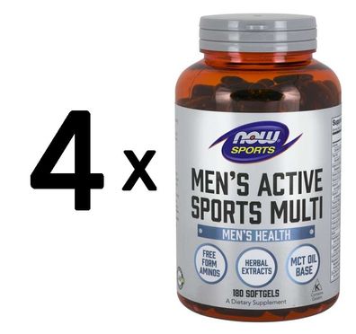 4 x NOW Foods Men's Extreme Sports Multi - 180 softgels