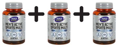 3 x NOW Foods Men's Extreme Sports Multi 90 softgels