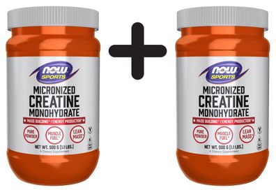 2 x NOW Foods Micronized Creatine Monohydrate - 500g
