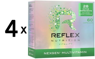 4 x Reflex Nutrition Nexgen Sports Multivitamin - 60 caps