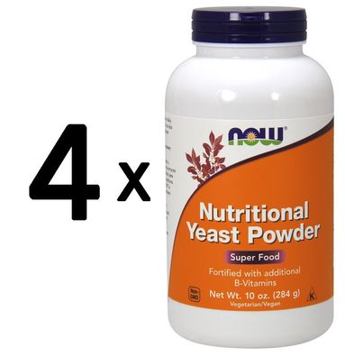4 x NOW Foods Nutritional Yeast Powder - 284g