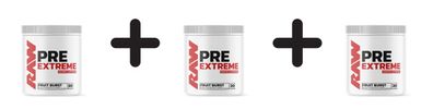 3 x Raw Nutrition Pre Extreme, Fruit Burst - 360g
