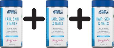 3 x Applied Nutrition Hair, Skin & Nails - 60 caps