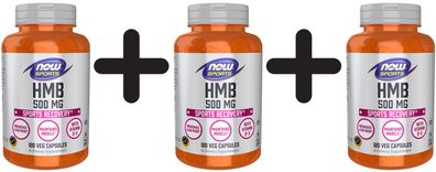 3 x NOW Foods HMB, 500mg - 120 vcaps