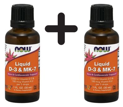 2 x NOW Foods Liquid D-3 & MK-7 - 30 ml