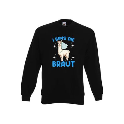 I Bims die Braut | Lama | JGA | Hochzeit Sweatshirt Schwarz