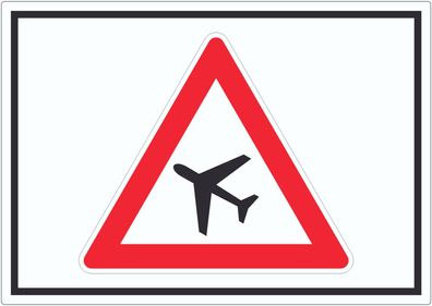 Aufkleber Achtung Flugbetrieb Symbol