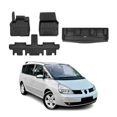 OMAC Fußmatten & Kofferraumwanne Set für Renault Espace 2002-2014 ohne 3. Reihe