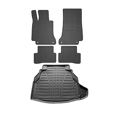 Fußmatten & Kofferraumwanne Set für Mercedes C Klasse S205 2015-2025 Gummi 5x