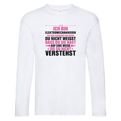 Löse Probleme: Elektromechanikerin | Mechanikerin v2 Long Sleeve Weiß