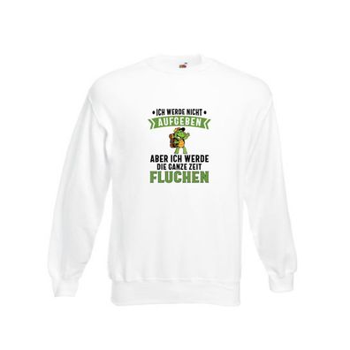 Nicht aufgeben, fluchen | Dino | Rucksack Sweatshirt Weiß