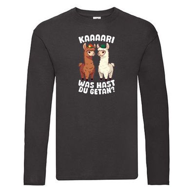 Lamas | Karl was hast du getan | Lustiges Lama Long Sleeve Schwarz