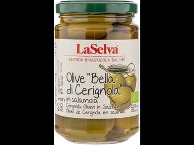 LaSelva 6x Olive "Bella di Cerignola" - Cerignola Oliven mit Stein in Salzlake 310g