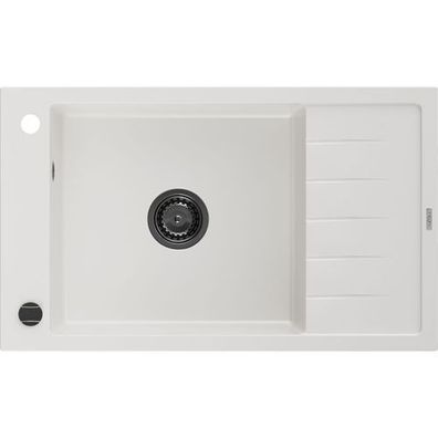 Mexen Elias Granitspüle 795x480mm Weiß, Schwarz Siphon
