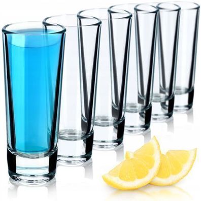 KADAX Schnapsgläser, Shotgläser-Set aus Natrium-Calcium-Glas 6 Stück