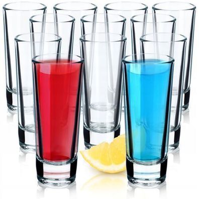 KADAX Schnapsgläser, Shotgläser-Set aus Natrium-Calcium-Glas 12 Stück