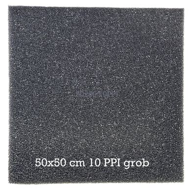 KH grober Aquarium Filterschaum schwarz 10 PPI 50x50x3 cm Filtermatte