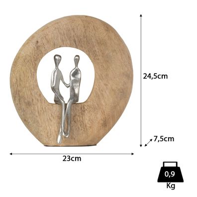 Niemals alleine Tischdeko 24x23x7 Holzdeko Modern Wohnzimmer