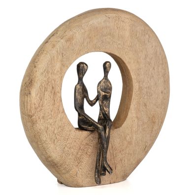 Moritz Skulptur Niemals allein Handarbeit 24,5 x 23 cm Schwarz Gold