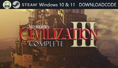NEU PC Computer Spiel Civilization III 3 für Windows 10 11 STEAM Game Key Code