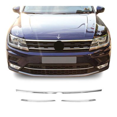 Scheinwerfer Leisten Motorhaubenleiste für VW Tiguan / Allspace 2016-2025 Chrom