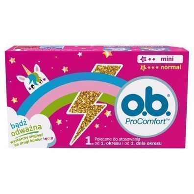 O.B. ProComfort Tampons Teens Mini & Normal, 16 Stueck - Sanfter, Sicherer Schutz