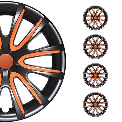 4x Radkappen 15 zoll Schwarz & Orange