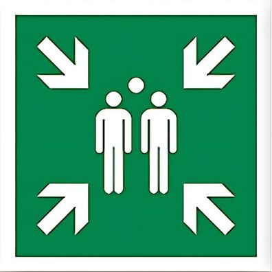 Hinweisschild "Sammelplatz" Alu ISO 7010