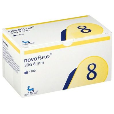 Novofine Penkanüle 8 x 0,30 mm (100 Stück)