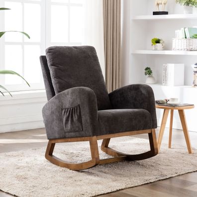 Weicher Schaukelstuhl im Mid-Century Modern-Stil, gepolstert, ideal für Wohnzimmer