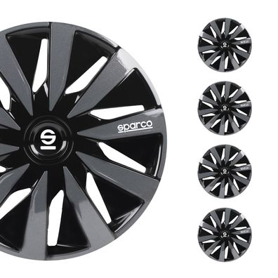 Sparco Radkappen 14 Zoll Lazio Schwarz Grau 4tlg