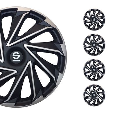 Sparco Radkappen 15 Zoll Varese Silber Schwarz 4tlg