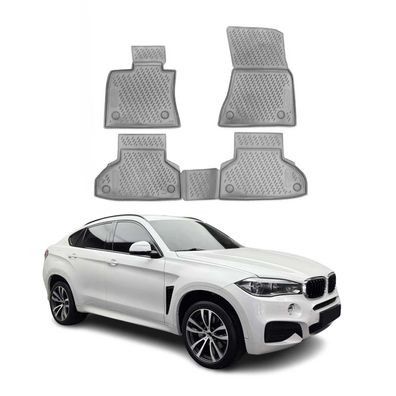 2014-2019 BMW X6 F16 F86 Fußmatten TPE Grau 4 tlg
