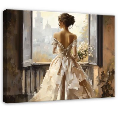 Leinwandbild Frau Aquarell Wandbild Leinwand Bilder Wanddeko Wohnzimmer Schlafzimmer