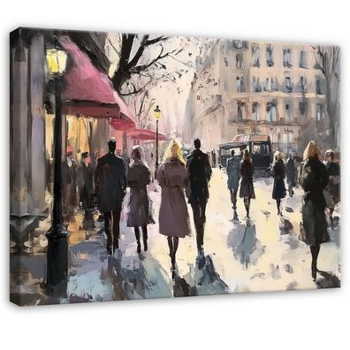 Leinwandbild Paris Straße Wandbild Leinwand Bilder Wanddeko Wohnzimmer Schlafzimmer