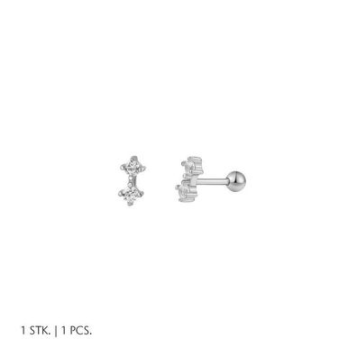 Piercing - Silber rhodiniert - Zirkonia 3,2 mm