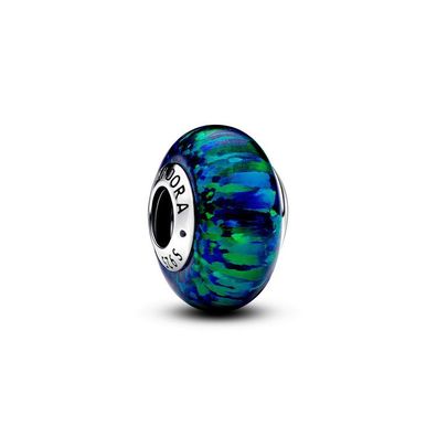 Bead - Silber - Schillerndes Grünes Charm
