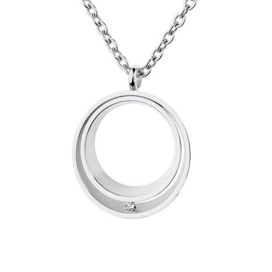 Anhänger - Edelstahl gekratzt - Brillant 0,02 ct