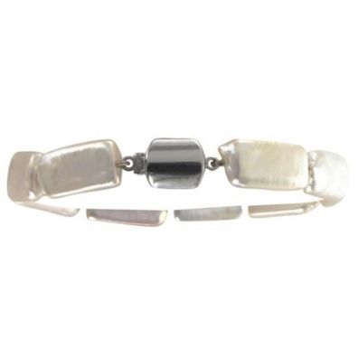 Armband - Zuchtperlen China Flats - rosé/weiß