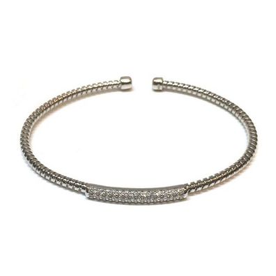 Armreif - Sterlingsilber Zirkonia - Flexibel