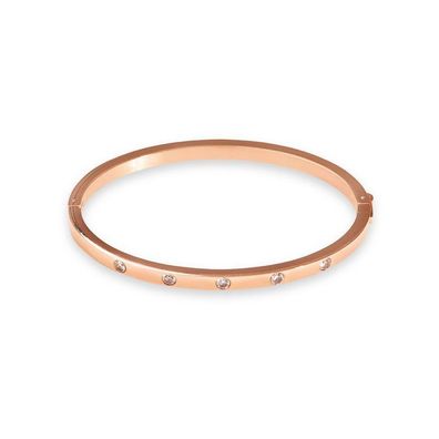 Armreif - Earth - Stahl rosé - 5 runde Steine
