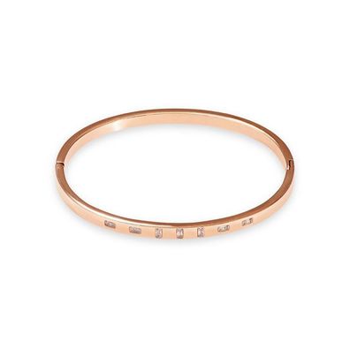 Armreif - Earth - Stahl rosé - 7 eckige Steine