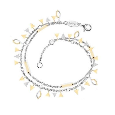 Armkette - Stahl gold - Boho Triangel - bicolor