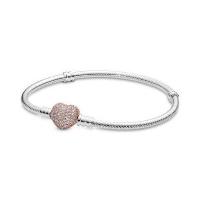 Armband 18 - Silber-Pandora Rose - Herz Steine