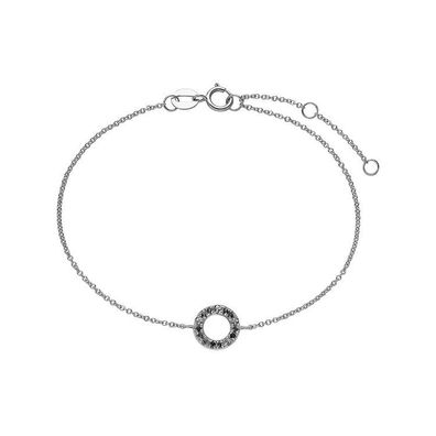 Armband 18cm - Weißgold 375 - Topas und Rauchquarz