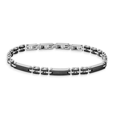 Armband 21cm - Edelstahl schwarz - Gliederband